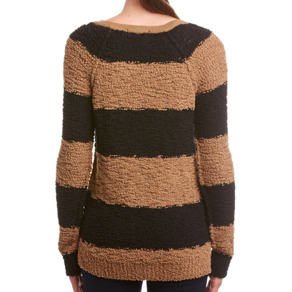 πHPπ Black & Brown Chenille V Neck Sweater - Picture 2 of 3